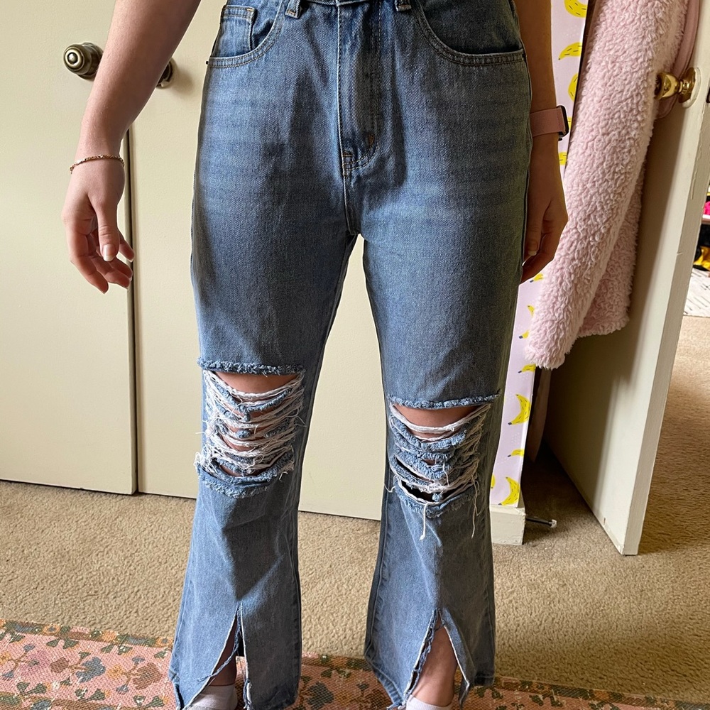 Ripped Flare Jeans